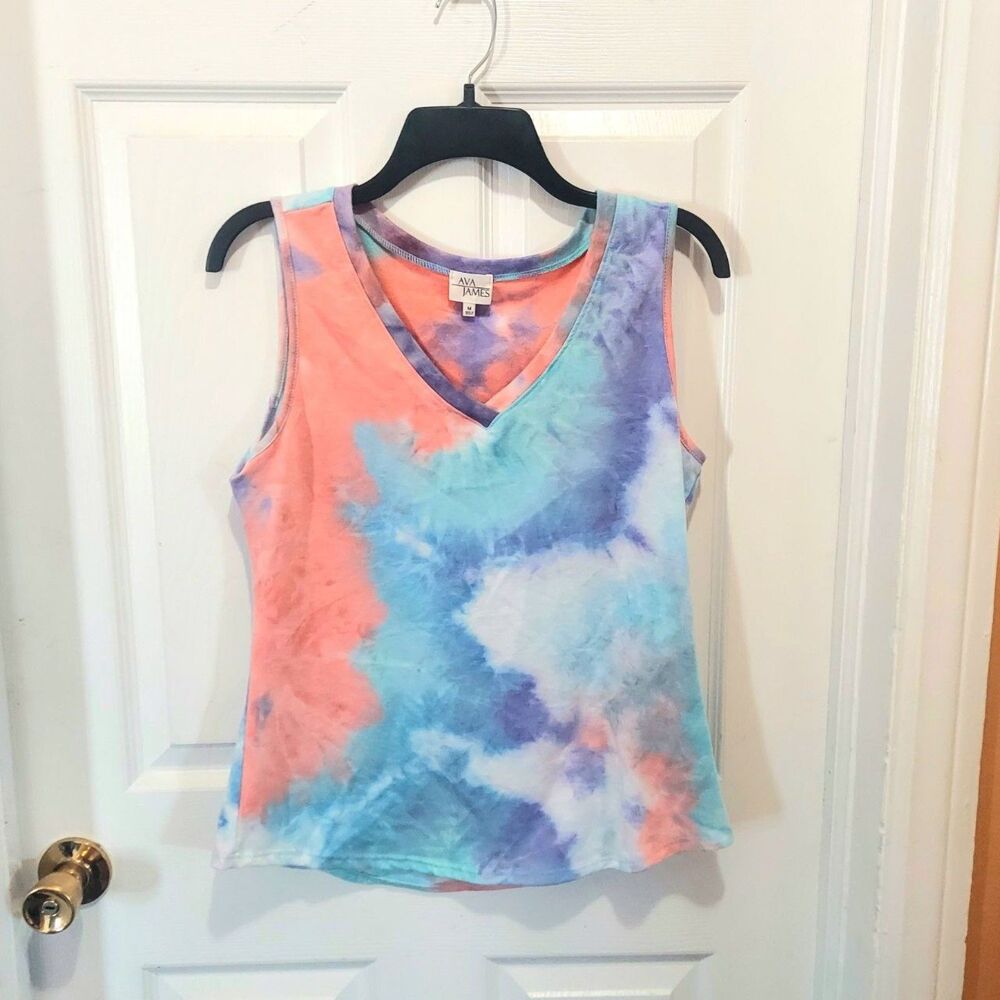 Ava James Tye Dye Tank Top Summer Resortwear Beachy Boho